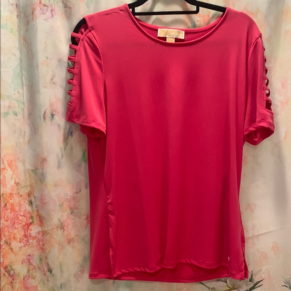 Michael Kors Pink Cut-Out T-Shirt